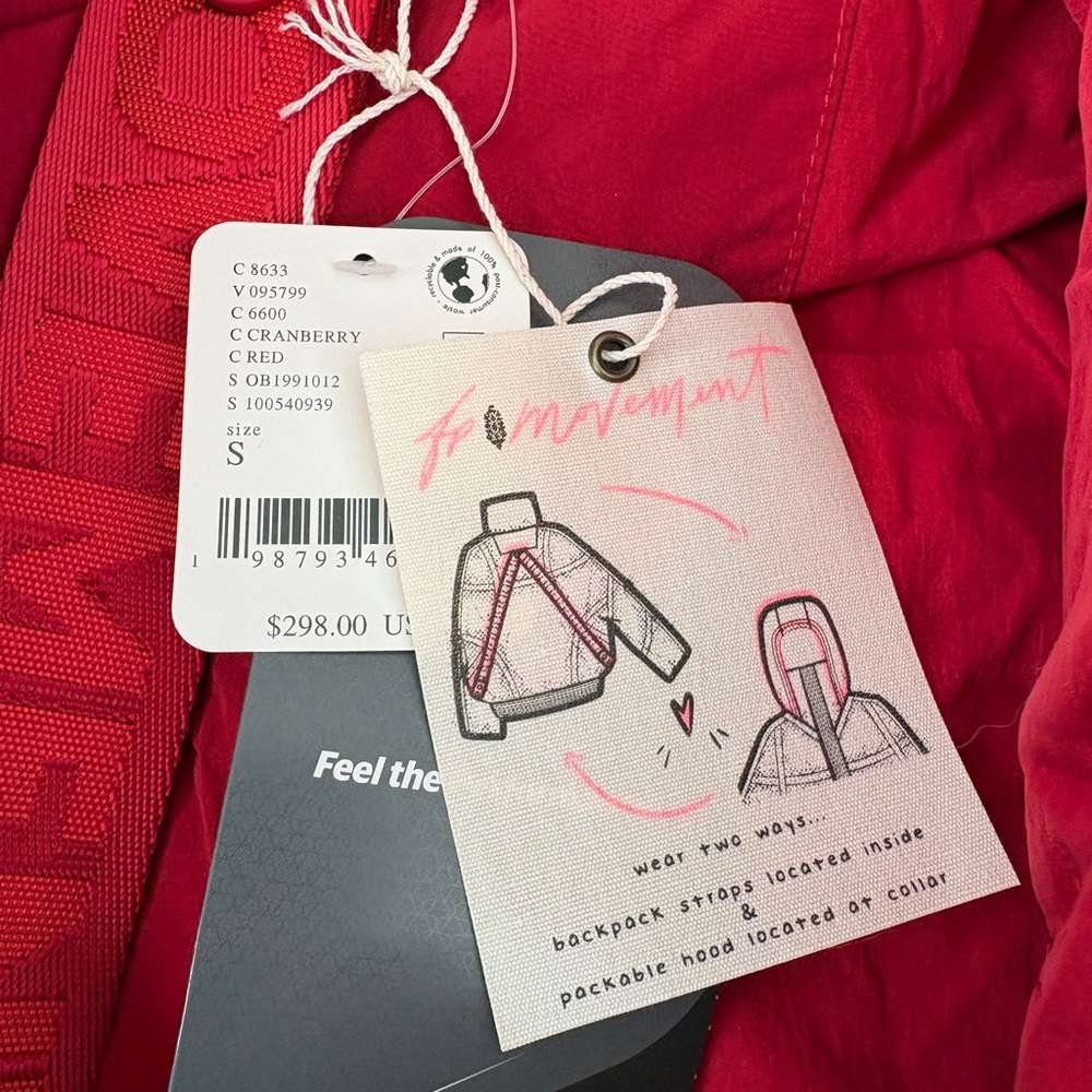 FP Movement by Free People Shirr Enough backpack puffer in cranberry - Picture 3 of 7